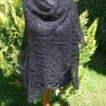 Handmade knitted Black shawl - Wraps & cloaks - knitwork