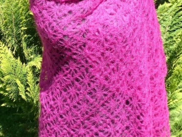 Crocheted handmade purple scarf 3