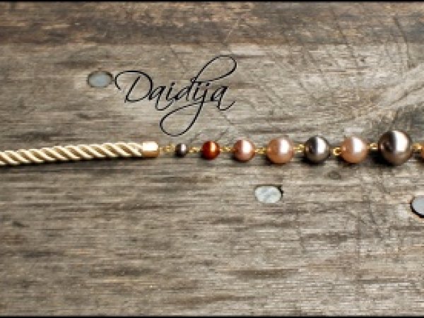 Glass Pearls and Silk Rope Bracelet, Pastel Color, Trending Jewelry 3