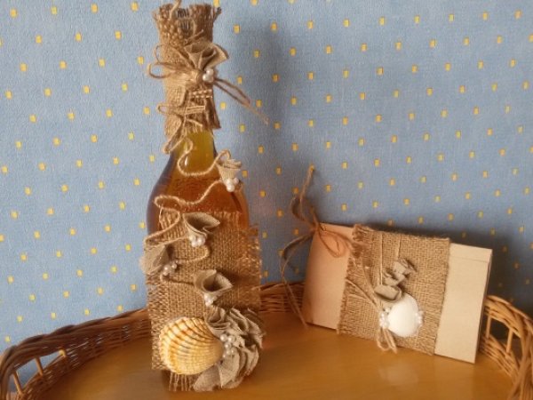 dekoruotas butelis ir vokas - Decorated bottles