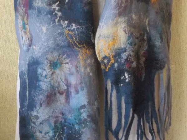 merino vilnos ir šilko šalis "Vandenyno spalvos" 1