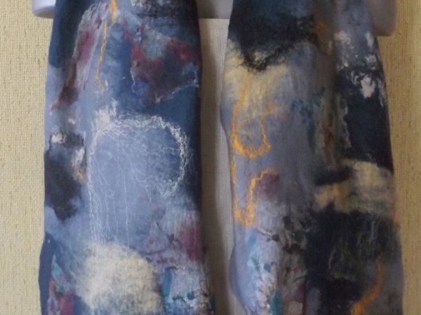 merino vilnos ir šilko šalis "Vandenyno spalvos" 2