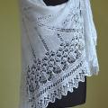 white knitted shawl - Wraps & cloaks - knitwork