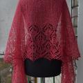 Red knitted shawl - Wraps & cloaks - knitwork