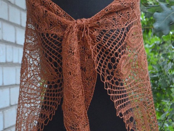 Knitted linen shawl 3