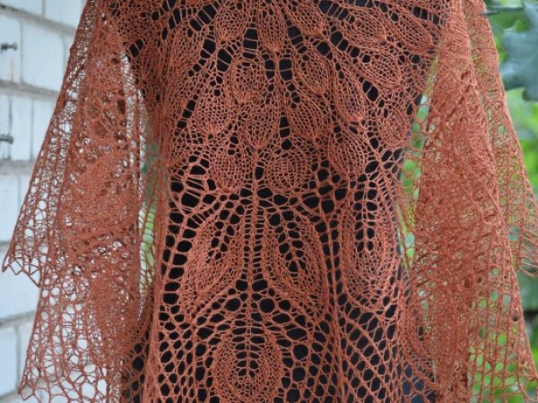 Knitted linen shawl 2