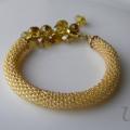 Golden bead crochet bracelet - Bracelets - beadwork