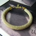 Golden bead crochet bracelet - Bracelets - beadwork