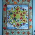 Patchwork for home "Letters on maple leaves" - For interior - sewing