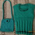 knitted waistcoat and handbag for 2 year girl - Children clothes - knitwork