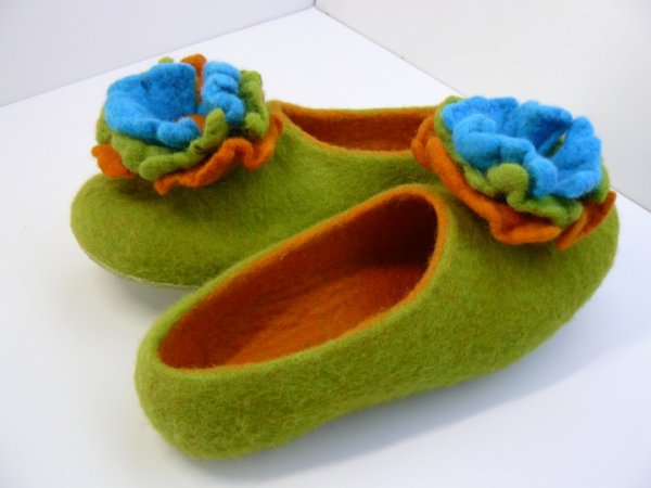 Felt slippers are made from 100% sheep wool.  2