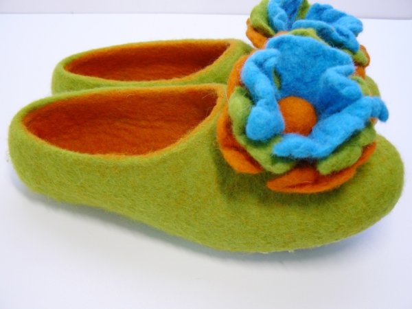 Felt slippers are made from 100% sheep wool.  3