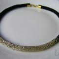 Black and gold bead crochet necklace - Necklace - beadwork