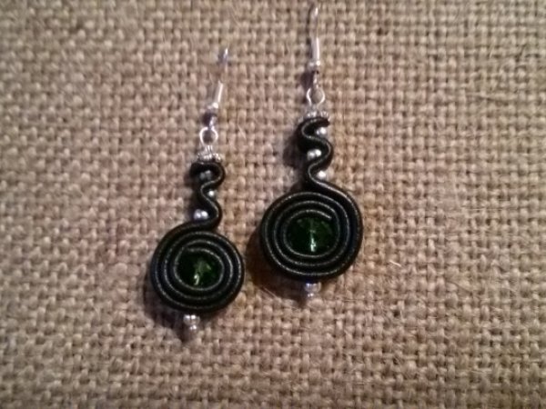 Auskarai,,Žalia akytė'' - Earrings