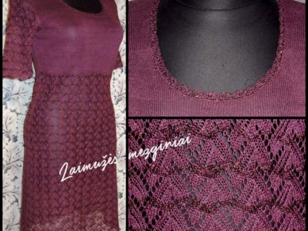 suknelė iš lino + liureksas - Machine knitting
