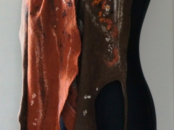Merino wool scarf for women "Cinnamon". Handmade shawl for women. 2