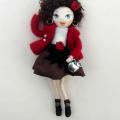 Girl in a red jacket (brooch) - Accessory - making