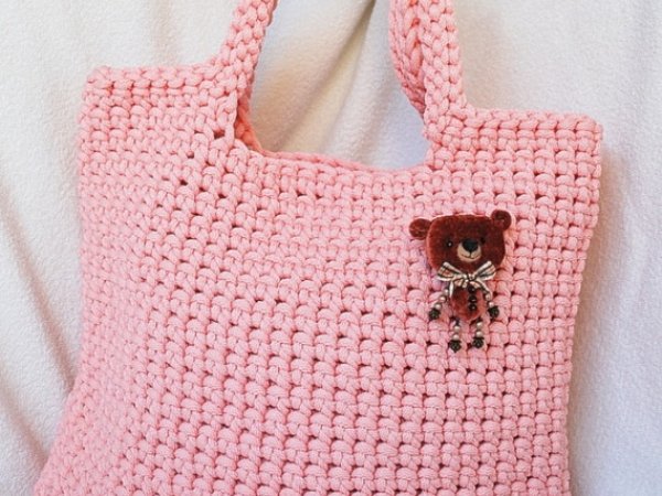 Little bear - Crochet big market handbag 2