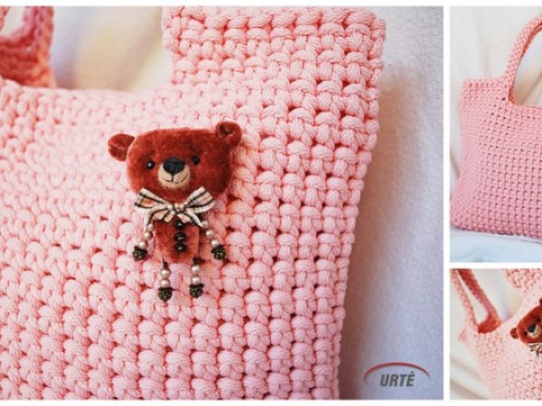 Little bear - Crochet big market handbag 3