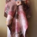 merino wool scarf / shawl / wrap / felt brooch /autumn. - Scarves & shawls - felting