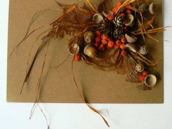 Gold autumn card.. - Postcard