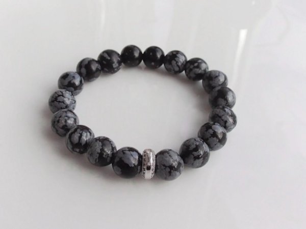 Luxury Snowflake Obsidian bracelet 1