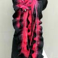Black and red colors long scarf - Scarves & shawls - felting