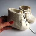 Felted bootie for newborn. Felted babies booties-slippers. Unisex. Handmade. - Shoes & slippers - felting