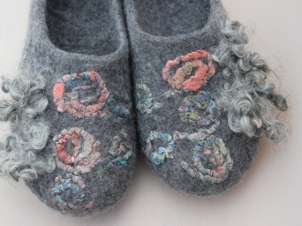 Felted slippers ,,Jolly curls" size 37 2