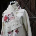 Felted coat White Red - Jackets & coats - felting