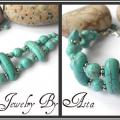 Handmade Jewelry Bracelet Turquoise Gemstone Beads Fashion  - Bracelets - beadwork