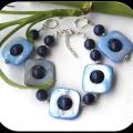 Beautiful Lazurite Gemstone Beads Bracelet, earrings - Bracelets - beadwork