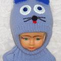 Hat helmet Blue kitty - Hats - knitwork