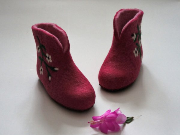 Mergaitiški rožiniai veltinio batai - Shoes & slippers