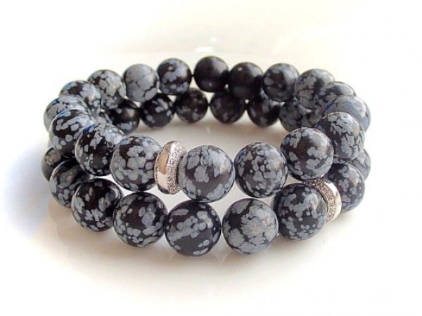 Snaiginio obsidiano apyrankių duetas 1