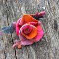 Felted brooch lovely flower - Brooches - felting