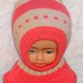 Cap helmet child: pink braun - Hats - knitwork