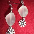 Handmade earrngs "Ice pieces" - Earrings - beadwork