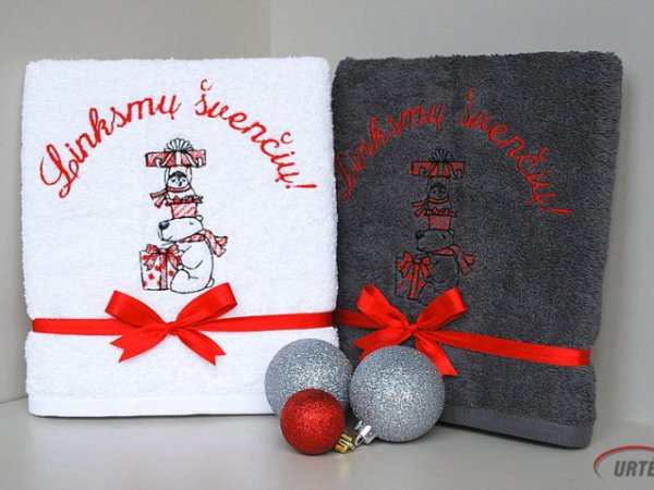 Dovanėlių belaukiant - Kalėdinių dovanėlių idėja - siuvinėtas rankšluostis 2