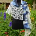 felted white and blue cloak  "heaven" - Wraps & cloaks - felting