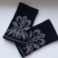 Black wristlets "Flouwer" - Wristlets - knitwork