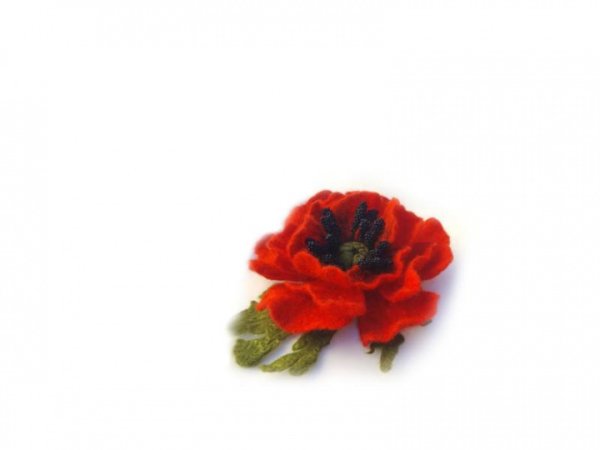 Vilnos sagė-pražydusi aguona - Brooches