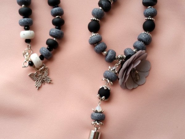 Vėrinys iš modelino karoliukų - Necklace