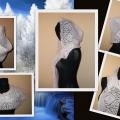 Scarf with hood ,, Frost " - Scarves & shawls - knitwork