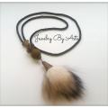 Necklace Tiger Eye with fox fur - Accessory - making
