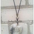 Necklace Onyx Gemstones Fox Fur Fashion - Necklace - beadwork