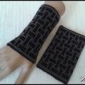 Black wristlets with beads - Wristlets - knitwork