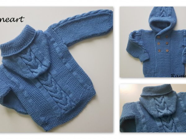 Mėlynas megztukas berniukui su gobtuvu. - Children clothes
