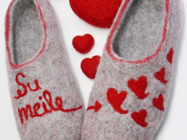 Veltinio šlepetės :) " Šv. Valentinas" - Shoes & slippers
