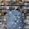 Felted grey handbag "hint" - Handbags & wallets - felting